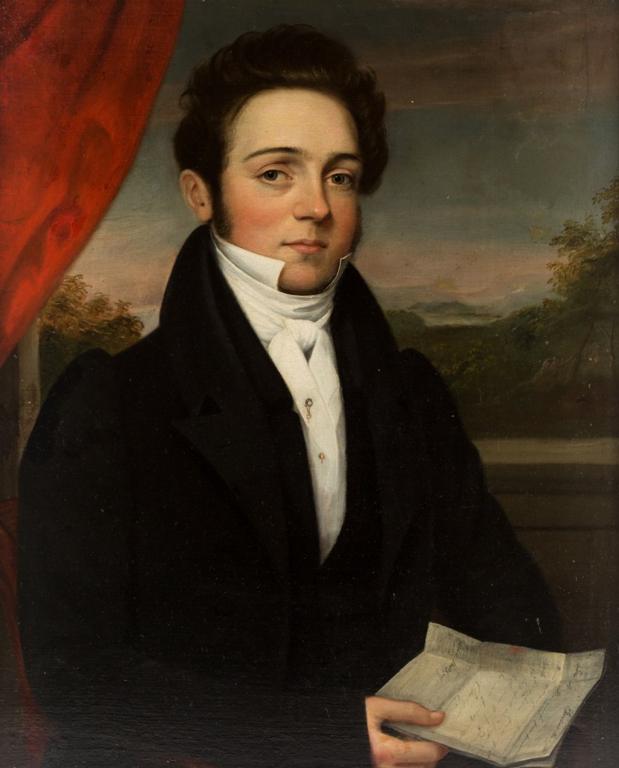 AMERICAN PORTRAIT OF A GENTLEMAN, EARLY 19TH CENTURY (1 of 3)
