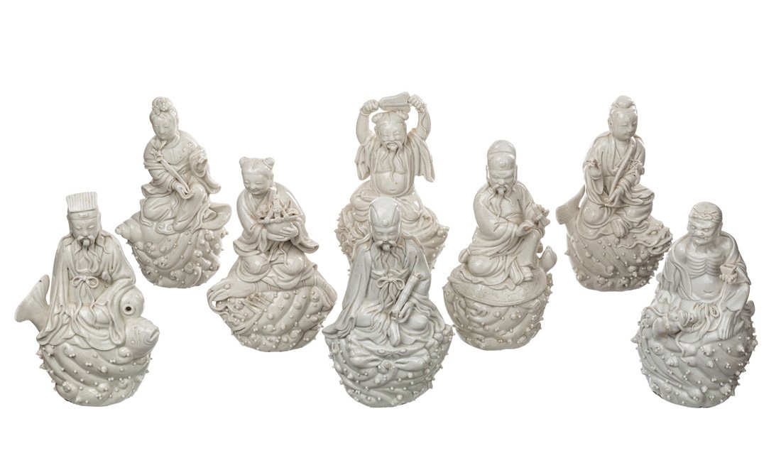 A BLANC-DE-CHINE GROUP OF EIGHT IMMORTALS (1 of 9)