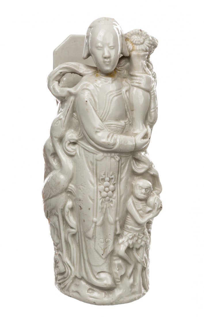 A BLANC-DE-CHINE IMMORTALS WALL VASE (1 of 3)