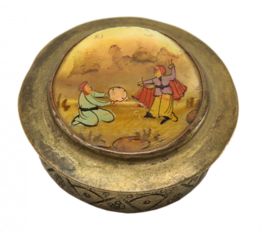 Metal Persian Vanity Compact Case: Metal Persian Vanity Compact Case - Size: 2"