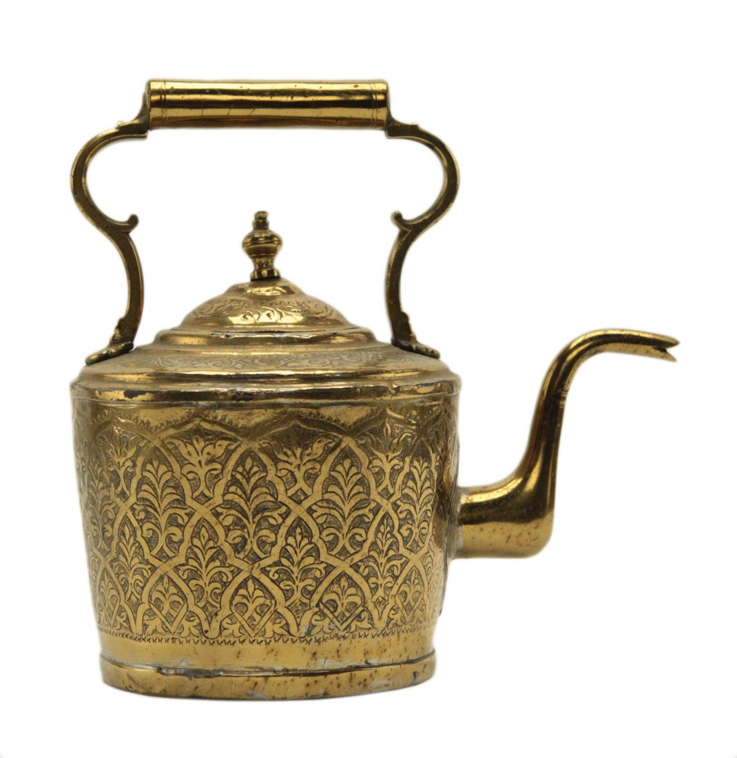 Turkish Brass Engraved Tea Kettle: Turkish Brass Engraved Tea Kettle SIZE: 10.5"
