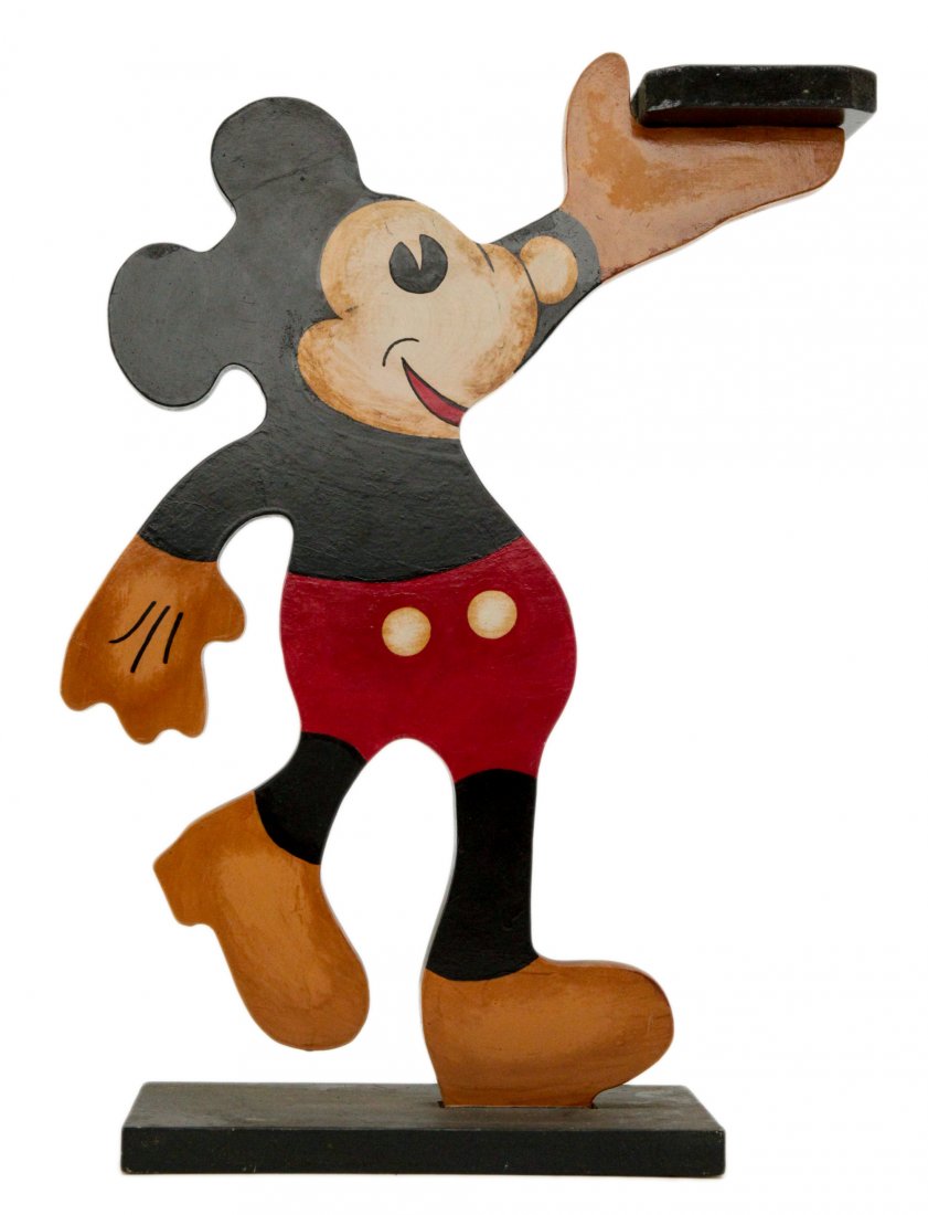 Vintage Wood Mickey Mouse Tray Stand: Vintage Wood Mickey Mouse Tray Stand - Size 19" x 14"