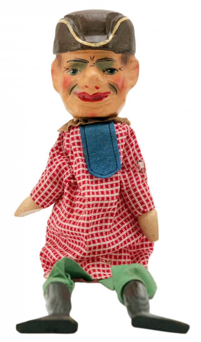 Victorian Punch and Judy Vintage Toy Puppet: Antique Victorian Punch and Judy Vintage Toy Puppet Theater Doll Wooden Folk Art