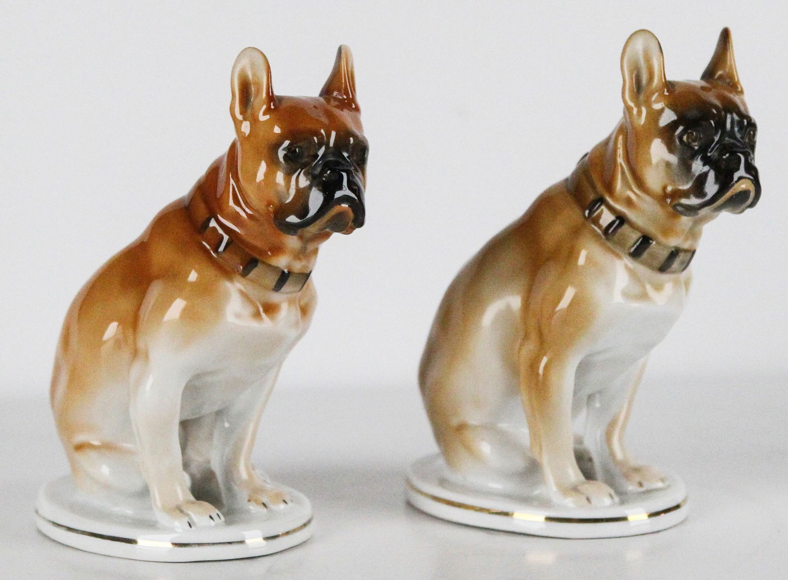 Pair of Vintage Porcelain Figurine Dog Bulldogs (1 of 5)