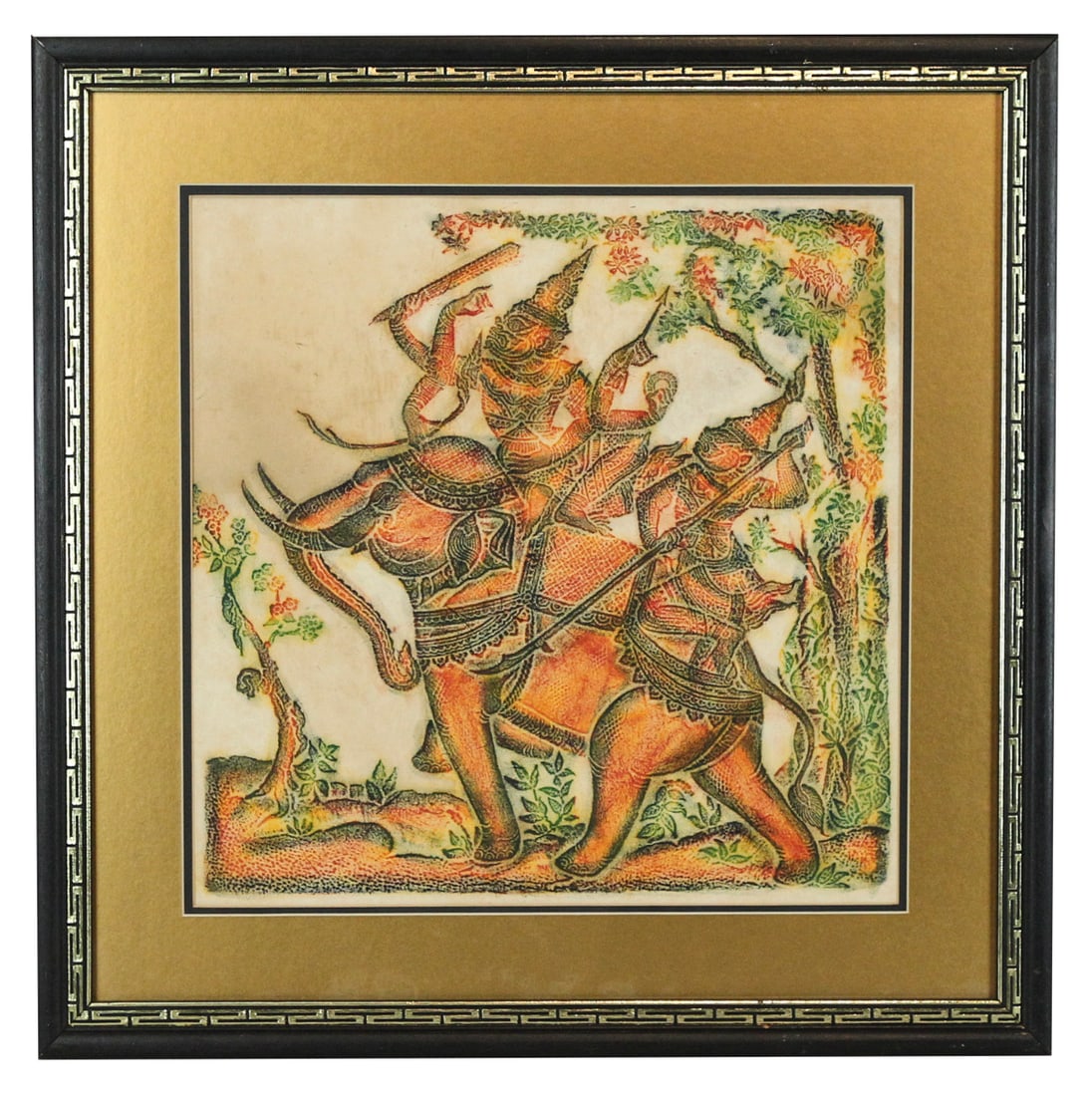 Vintage Polychrome Thai Temple Rubbing (1 of 2)