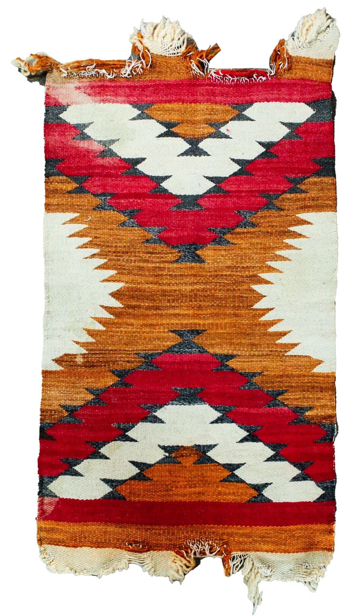 Native American Navajo Rug: Native American Navajo Rug / Size: 35 x 20.5 in / This Native American Navajo Rug is perfectly sized to become the focal point of your living room, dining area, or hallway. Its intricate design and cu