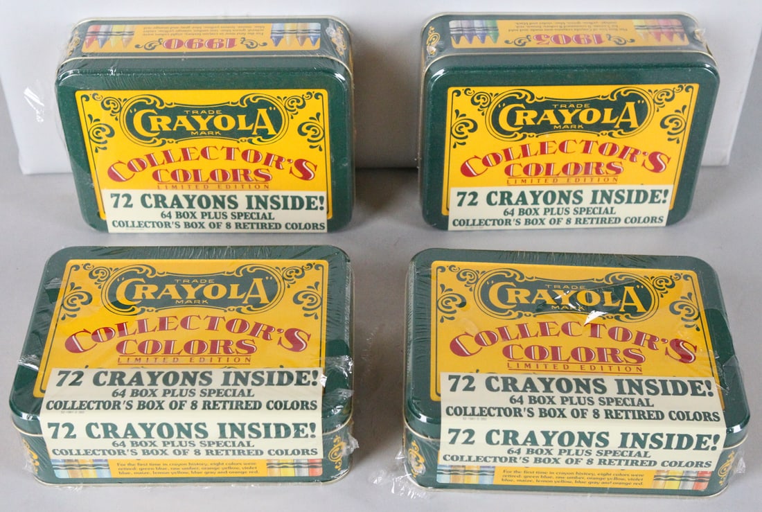 Lot of 4 Sealed Unopened Crayola Collector's Colors Limited Edition Tin Boxes (1 of 3)