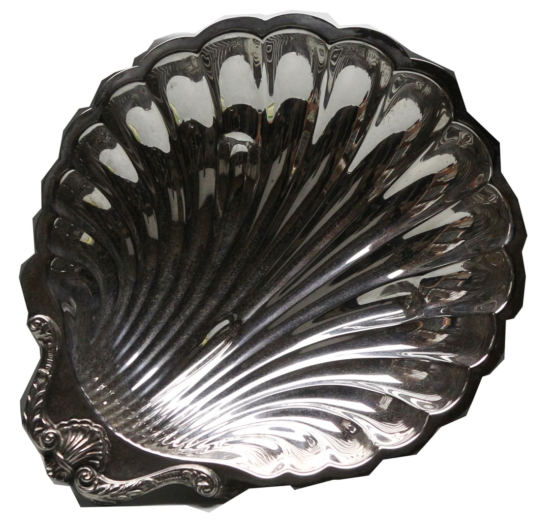 Antique Silver Shell-Shaped Platter (1 of 3)