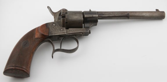 Antique French Lefaucheux Brevettes 1858 Model Revolver, circa 1860-1865