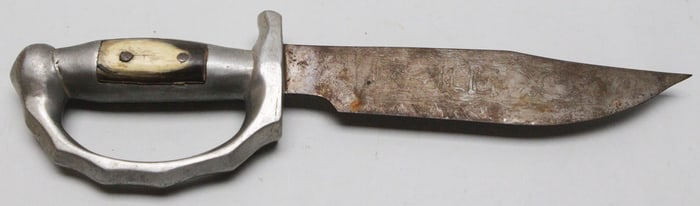 Handmade Mexican Bowie knife w/ Bone Inlay Handle, circa 1940’s