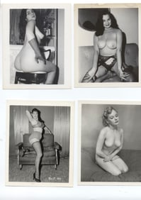 Lot of 4 Vintage Nude Model Original Photos, 1970's