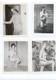 Lot of 4 Vintage Nude Model Original Photos, 1960's
