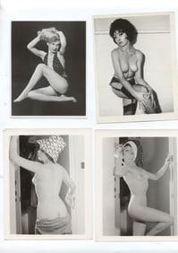 Lot of 4 Vintage Nude Model Original Photos, 1950's