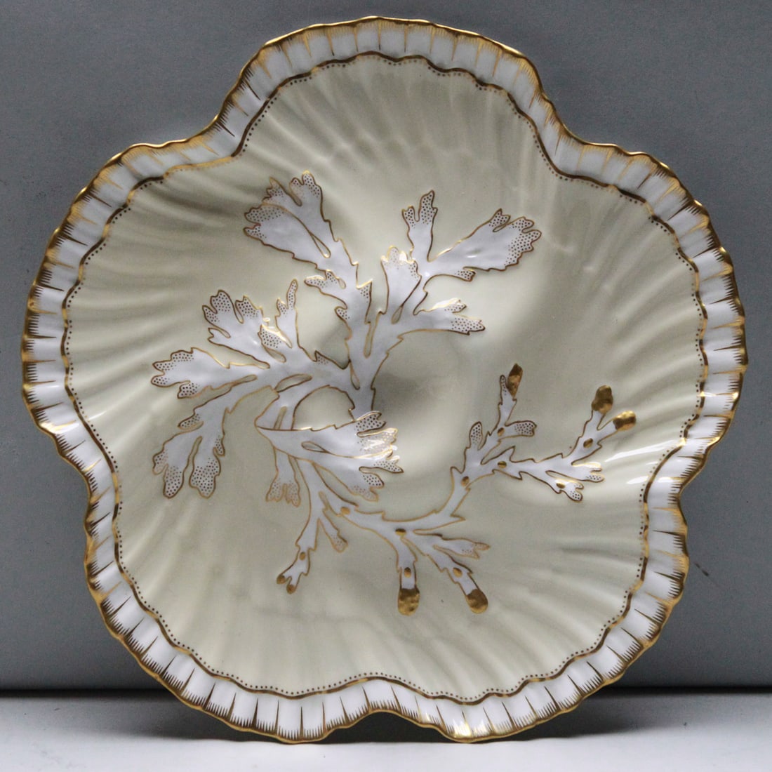 Tiffany Ivory & Gold Coral Reef Oyster Plate (1 of 3)