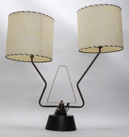 Mid Century Fiberglass Shade Lamp
