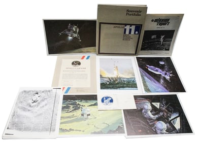 Apollo 11 Souvenir Portfolio with Mission Report, Photographs, and Commemorative Postcard