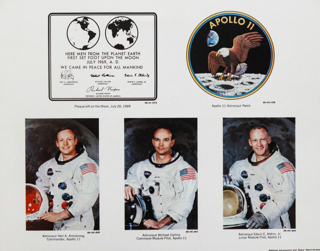 Apollo 11 Crew and Mission Memorabilia - NASA Original Poster (1 of 6)