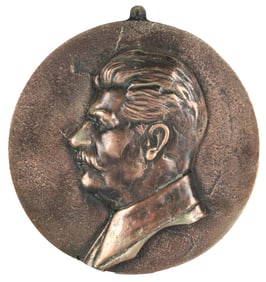 Vintage Circular Plate with the Effigy of Stalin