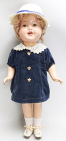Antique Composition 1940's Shirley Temple Lookalike Doll