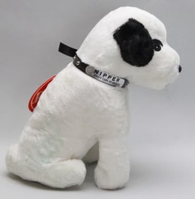 Schwartz Toy Mfg. Co. RCA Nipper Dog Plush, 12" Tall with Original Tags