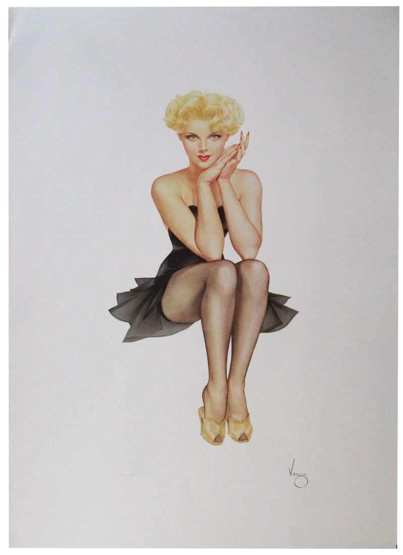 Alberto Vargas Limited Edition Lithograph - Seated Blonde Pin-Up (1 of 3)