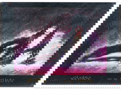 Elvira, Lady of the Night" Giclée by Olivia De Berardinis: This stunning giclée print, titled "Elvira, Lady of the Night", is a creation by the renowned artist Olivia De Berardinis. The artwork captures the iconic Elvira in her signature sultry style, draped