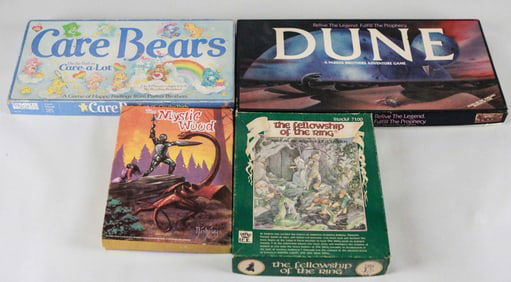 Vintage Board Game Lot Care Bears, Dune, Mystic Wood & Fellowship of the Ring