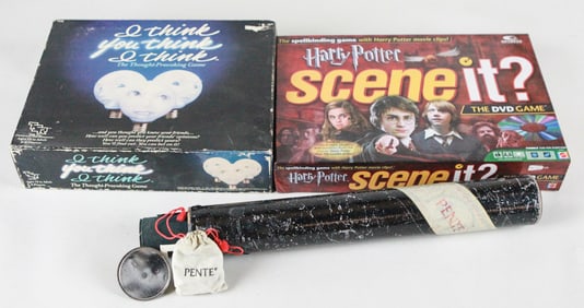 Lot of 3 Classic Games "I Think You Think I Think," Scene It? Harry Potter Edition, and Pente