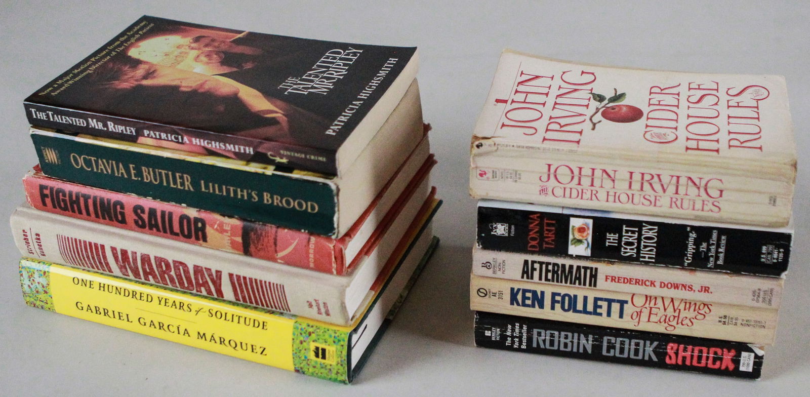 Lot of 10 Mixed Fiction and Non-Fiction Books: This collection of ten books includes The Talented Mr. Ripley by Patricia Highsmith, Lilith’s Brood by Octavia E. Butler, Fighting Sailor by unknown author, Warday by Whitley Strieber and James Kune