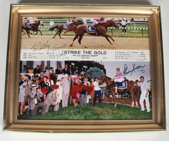 The Chris Antley Signed Strike The Gold Kentucky Derby 1991 Photograph