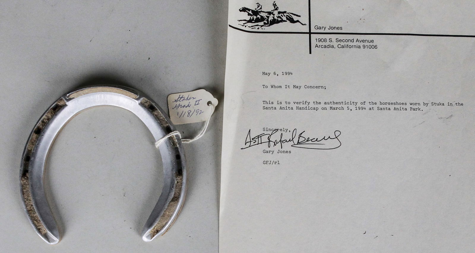 Stuka Race Worn Horseshoe With Signed COA (1 of 3)