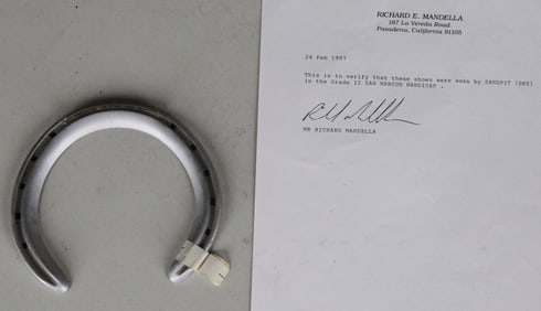 Sandpit Race Worn Horseshoe With Signed COA