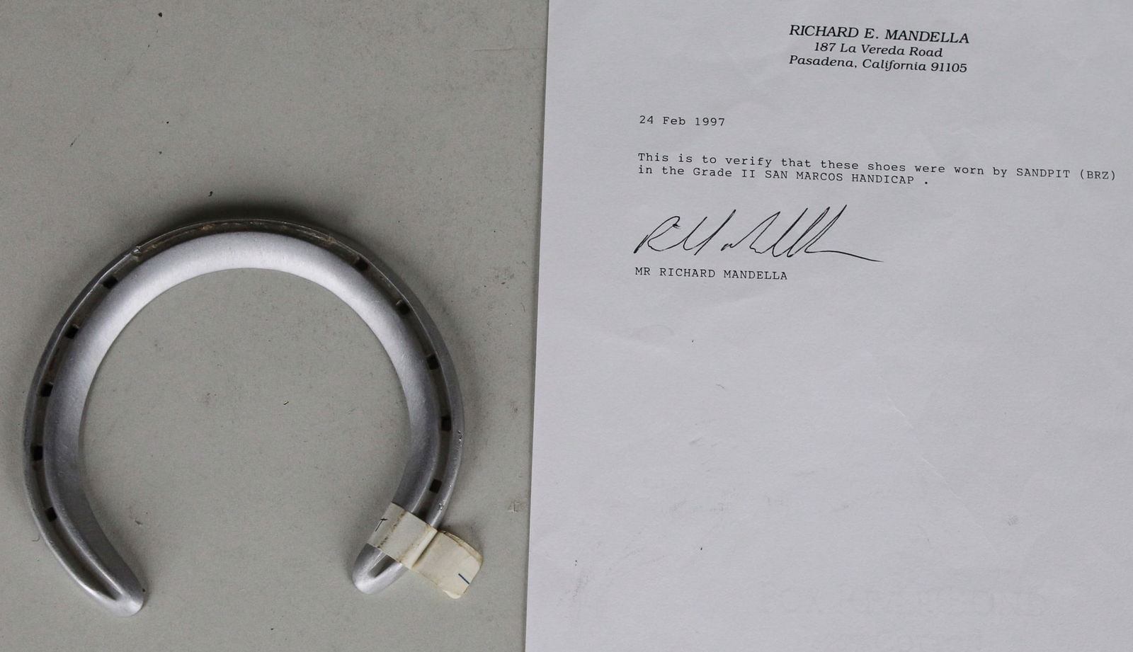 Sandpit Race Worn Horseshoe With Signed COA (1 of 3)