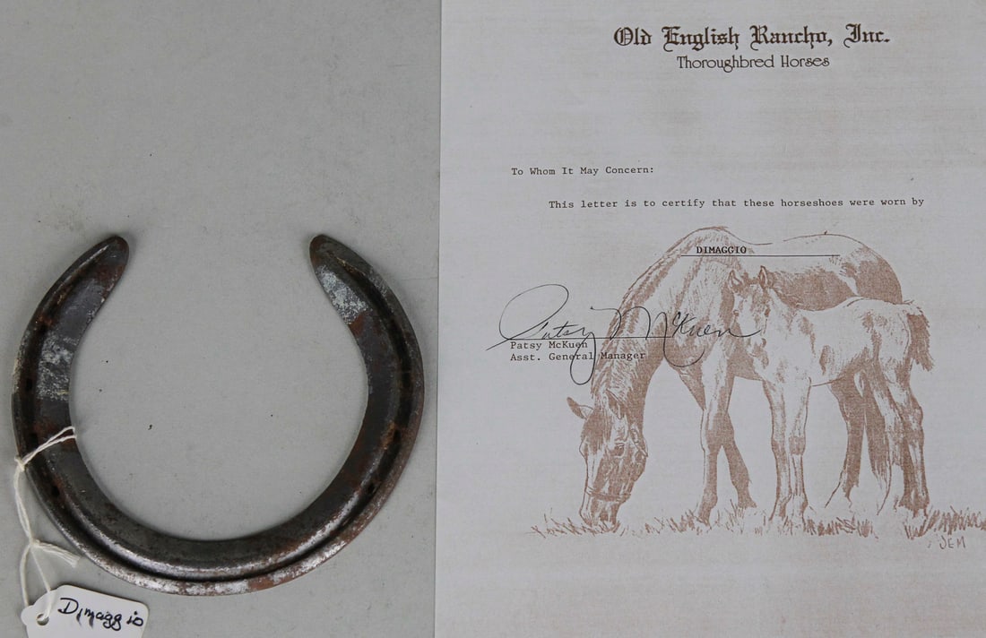 Dimaggio Worn Horseshoe with Signed Certificate (1 of 6)