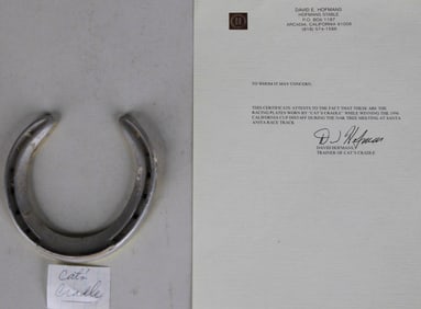 Cats Cradle Race Worn Horseshoe With Signed COA