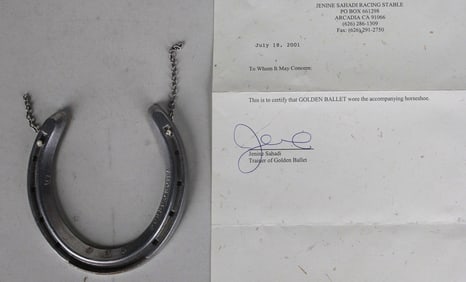 Golden Ballet Worn Horseshoe with Signed Certificate