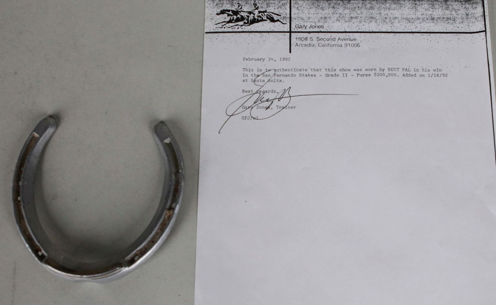 Best Pal Worn Horseshoe with Signed Certificate (1 of 3)