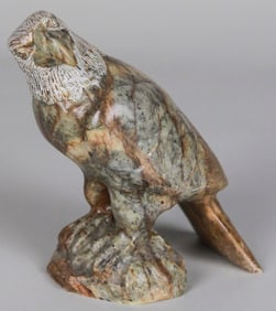 Hand-Carved Stone Eagle Sculpture