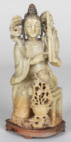 Soapstone Carved Statue of a Seated Figure