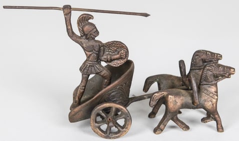 Bronze Warrior Chariot Figurine