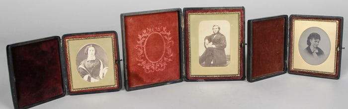 Lot of 3 Old Photos with Cases