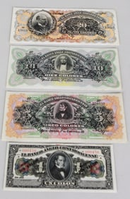 Lot of 4 Costa Rica Banknotes (Specimen Notes)