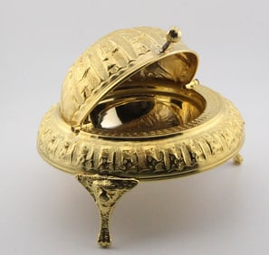 Antique Persian Gold Leaf Plated Caviar Bowl