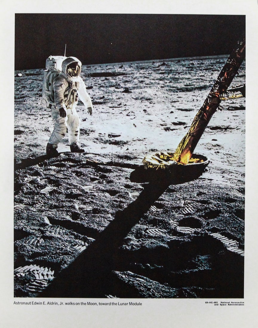 Astronaut Edwin E. Aldrin, Jr. Walks on the Moon, Toward the Lunar Module (1 of 3)