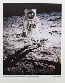 Astronaut Edwin E. Aldrin’s Faceplate Reflecting Astronaut Neil A. Armstrong and the Lunar Module