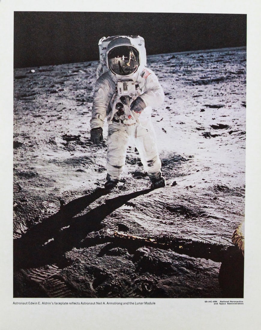 Astronaut Edwin E. Aldrin’s Faceplate Reflecting Astronaut Neil A. Armstrong and the Lunar Module (1 of 3)