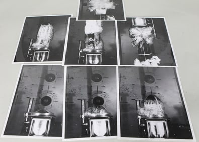 Lot of 7 US Naval Ordnance Test Station Reaction Bomb Photos