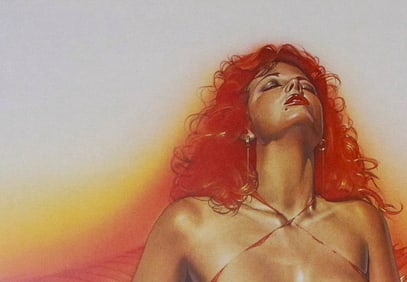 Sorayama Erotic Lithograph / Red Boots Woman