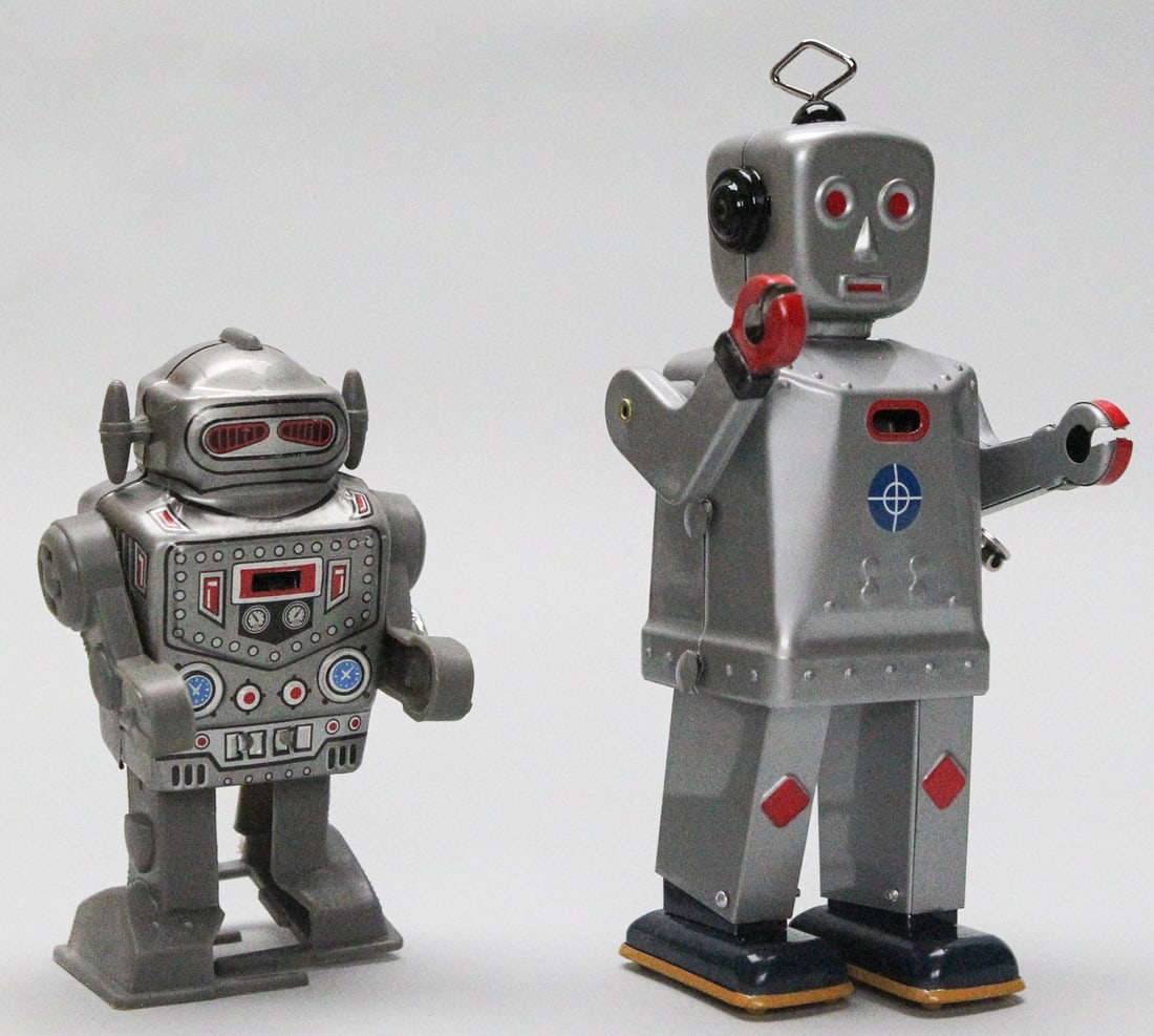 Lot of 2 Robot Collector Figures: Captain the Robot & Sparkling Mike (1 of 4)