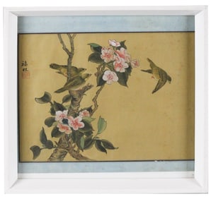 Vintage Japanese Cherry Blossom Tree Painting